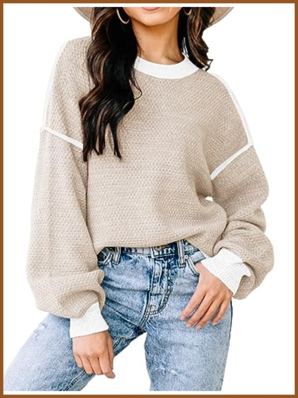Women's Oversized Batwing Sleeve Tunic Sweater Knit Pullover